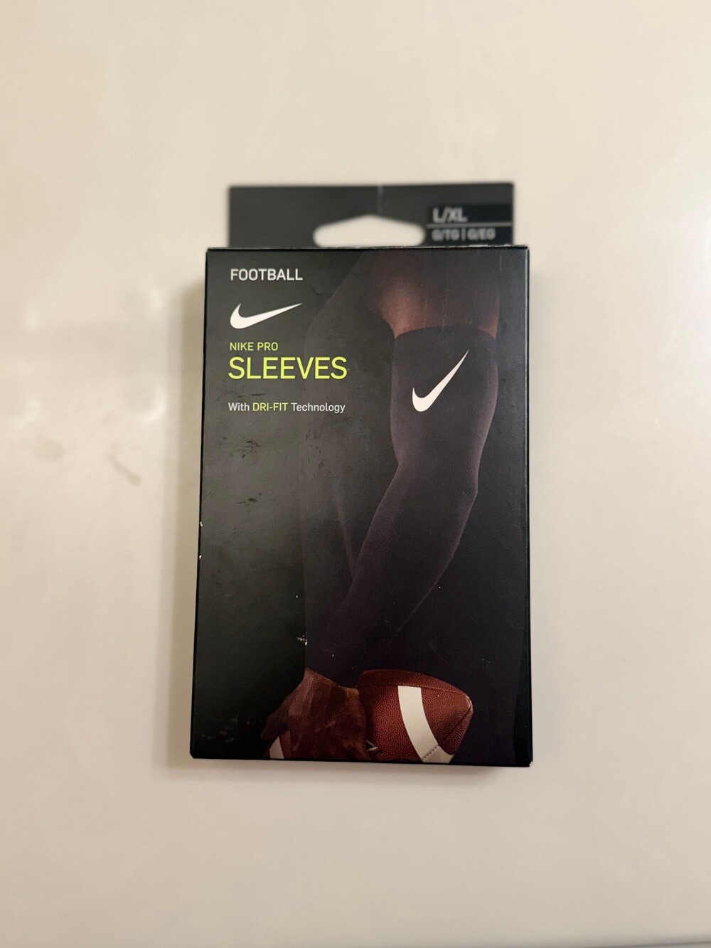 Nike Pro Sleeves L/XL Black Dri-FIT Moisture Wicking Arm Sleeves 2 Count